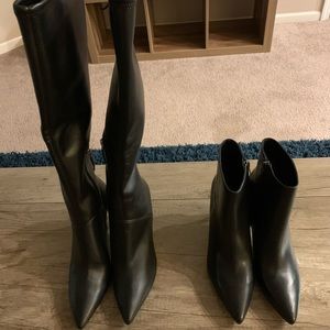Nine West black leather ankle boots Size 8 NWOT $35 obo Knee high boots are sold
